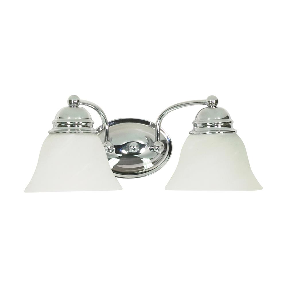 Nuvo Lighting 60/337  Empire - 2 Light - 15" - Vanity with Alabaster Glass Bell Shades in Polished Chrome Finish
